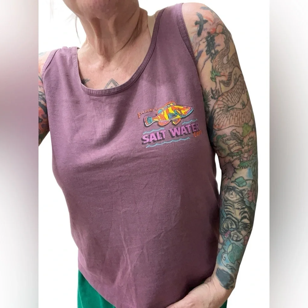 Vintage Single stitch tourist Frenchy’s Clearwater boxy Oversized Tank T shirt